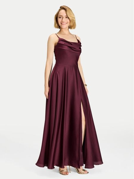 Swing Sukienka wieczorowa 5AI13600 Bordowy Regular Fit. Czerwone sukienki damskie Swing, bez wzorów, z syntetyku, wizytowe, bez kołnierzyka, bez ramiączek. Za 741.99 zł.