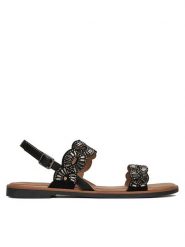 Clara Barson Sandały WS6308-09 Czarny. Czarne sandały damskie Clara Barson, bez wzorów, z materiału, bez obcasa, na płaskiej podeszwie. Za 79.99 zł.