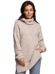 Be Wear Golf w kolorze beżowym rozmiar: onesize. Brązowe golfy damskie Be Wear, bez wzorów, z wełny, bez ramiączek. Za 196.70 zł.