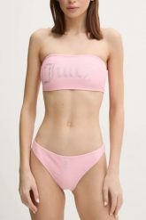 JUICY COUTURE Różowy strój kąpielowy Bandeau Bikini Set. Czerwone bikini damskie Juicy Couture, bez wzorów. W wyprzedaży za 179.99 zł.