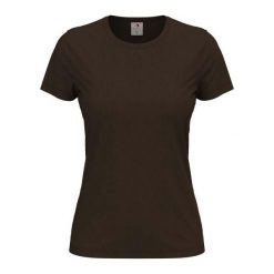 Damska Klasyczna Koszulka O Dopasowanym Kroju. Brązowe bluzki damskie Stedman, bez wzorów, bez kołnierzyka. Za 39.99 zł.