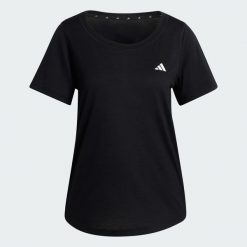Koszulka Workout Essentials Scoop Neck. Białe t-shirty damskie Adidas, bez wzorów, bez kołnierzyka. Za 109.00 zł.