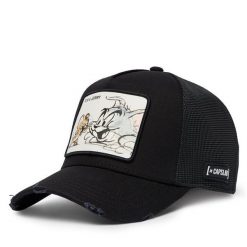 Czapka z daszkiem Capslab. Czarne czapki z daszkiem damskie CapsLab, bez wzorów. Za 169.99 zł.