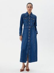 Luisa Spagnoli Sukienka jeansowa Pagella 541651 Niebieski Regular Fit. Niebieskie sukienki damskie Luisa Spagnoli, bez wzorów, z bawełny, bez kołnierzyka, bez ramiączek. Za 1,489.00 zł.