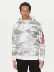 Alpha Industries Bluza Back Print 178318 Szary Regular Fit. Szare bluzy bez kaptura męskie Alpha Industries, m, z bawełny. Za 239.99 zł.