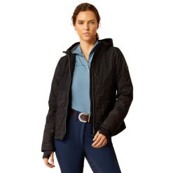 Damska kurtka jeździecka zapinana na zamek Ariat Taxore Insulated. Czarne kurtki damskie Ariat, l, bez wzorów, z dzianiny, bez kaptura. Za 890.05 zł.