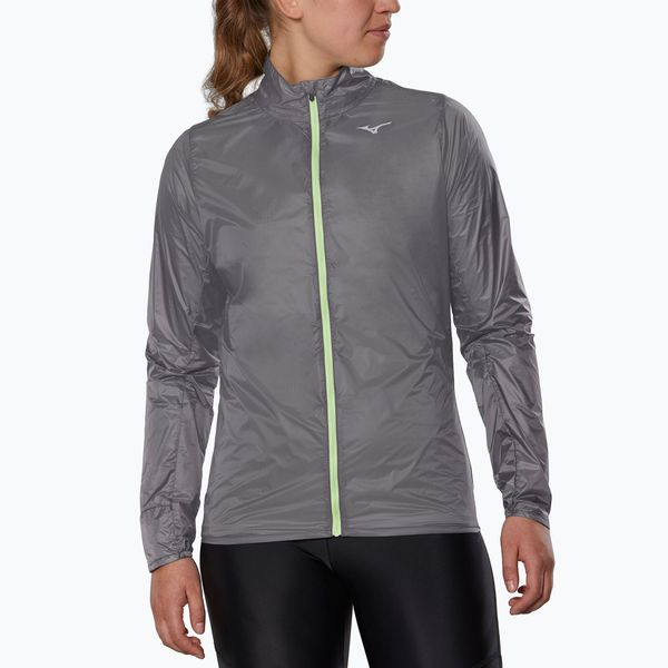 Kurtka do biegania damska Mizuno Aero. Szare kurtki damskie Mizuno, s, bez wzorów, z nylonu, bez kaptura. Za 209.99 zł.