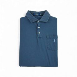 Second life - Koszulka polo z krótkim rękawem mężczyźni - Stan bardzo dobry. Niebieskie koszulki polo męskie Ralph Lauren, m, bez wzorów, bez ramiączek. Za 114.17 zł.