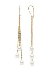 Pearline Złote kolczyki z perłami rozmiar: onesize. Białe kolczyki damskie Pearline, z perłą, złote. Za 643.99 zł.