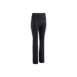 Legginsy Regular Gym & Pilates 900 damskie. Czarne legginsy damskie DOMYOS, l, bez wzorów, z bawełny. W wyprzedaży za 69.99 zł.