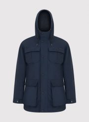 PAKO LORENTE - Granatowa kurtka z kapturem. Kurtki męskie Pako Lorente, na wiosnę, m, bez wzorów, z bawełny, klasyczne, z kapturem. Za 799.99 zł.