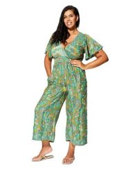 Aller Simplement Kombinezon w kolorze zielonym rozmiar: 42/44. Zielone kombinezony damskie Aller Simplement, bez wzorów, bez kołnierzyka, bez ramiączek. Za 123.82 zł.