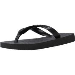 Klapki Havaianas Model 4000029 Kolor Czarny. Czarne klapki damskie Havaianas, bez wzorów, z gumy, bez obcasa. Za 87.40 zł.