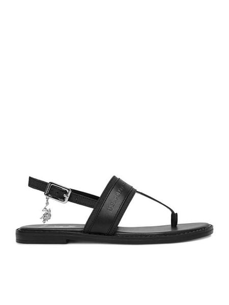 U.S. Polo Assn. Sandały EO-CASSIE001W/6TY1 Czarny. Czarne sandały damskie U.S. Polo Assn., bez wzorów, z materiału, bez obcasa, na płaskiej podeszwie. Za 219.99 zł.