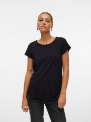 Vero Moda Koszulka w kolorze czarnym rozmiar: XS. Czarne bluzki damskie Vero Moda, s, bez wzorów, z wiskozy, bez kołnierzyka. Za 43.99 zł.