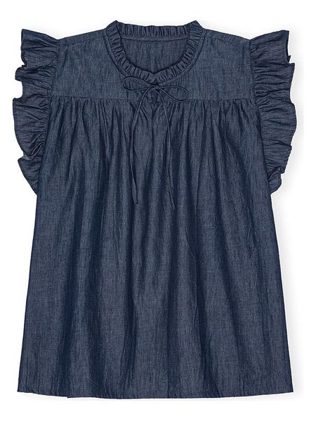 CARE BY ME Top "Joy" w kolorze granatowym rozmiar: L. Niebieskie topy damskie CARE BY ME, l, bez wzorów, z bawełny, bez kołnierzyka. Za 164.95 zł.