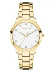 Tamaris Zegarek kwarcowy w kolorze złoto-białym rozmiar: onesize. Białe, analogowe zegarki damskie Tamaris, metalowe. Za 173.99 zł.