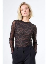 Garcia Koszulka w kolorze brązowym rozmiar: L. Brązowe bluzki damskie Garcia, l, bez wzorów, z materiału, bez kołnierzyka. Za 104.99 zł.