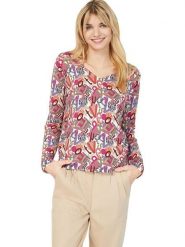 Heine Sweter ze wzorem rozmiar: 48. Swetry klasyczne damskie Heine, bez kołnierzyka. Za 105.14 zł.