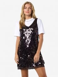 Noisy may Sukienka w kolorze czarnym rozmiar: XS. Czarne sukienki damskie Noisy may, na co dzień, xs, bez wzorów, z koronki, bez kołnierzyka, bez ramiączek, mini, proste. Za 130.81 zł.