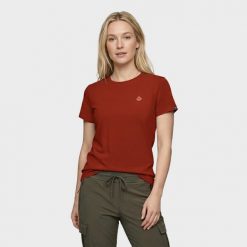 Koszulka bawełniana damska Alpinus Dirna. Czerwone bluzki damskie Alpinus, bez wzorów, z bawełny, sportowe, bez kołnierzyka, bez ramiączek. Za 83.99 zł.