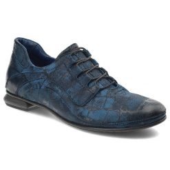 Niebieskie Półbuty Simen Stylowe Obuwie Damskie. Niebieskie półbuty damskie Simen, bez wzorów, ze skóry, biznesowe, bez obcasa. Za 309.00 zł.