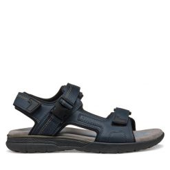 Sandały Geox. Niebieskie sandały męskie Geox, bez zapięcia. Za 259.99 zł.