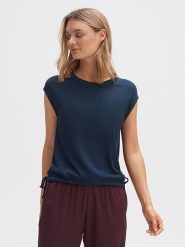 OPUS Koszulka w kolorze granatowym rozmiar: 38. Niebieskie t-shirty damskie Opus, bez wzorów, bez kołnierzyka. Za 100.99 zł.