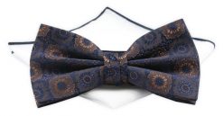 Mucha z Poszetką Chattier ZESTAW - Granat z Brązem w Kwiaty. Niebieskie krawaty i muchy męskie Chattier, bez wzorów, z poliesteru, eleganckie. Za 59.00 zł.