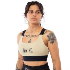 Biustonosz dla kobiet Metal Boxe Desert Storm. Brązowe biustonosze sportowe damskie METAL BOXE, bez wzorów. Za 152.50 zł.