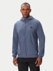 Adidas Bluza D4T Workout KS6394 Niebieski Regular Fit. Niebieskie bluzy bez kaptura męskie Adidas, bez wzorów, z syntetyku, sportowe, bez kołnierzyka, bez ramiączek. Za 349.99 zł.