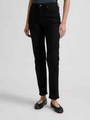 DAMSKIE SPODNIE LEE CAROL BLACK 112376625. Czarne spodnie materiałowe damskie Lee, bez wzorów, z jeansu. Za 259.99 zł.