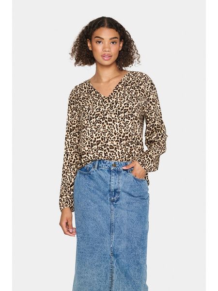 SAINT TROPEZ Bluzka "Saint Tropez" w kolorze jasnobrązowym rozmiar: XL. Brązowe bluzki damskie Saint Tropez, s, bez wzorów, z wiskozy, klasyczne, bez kołnierzyka, bez ramiączek. Za 105.14 zł.