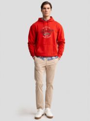 Bluza męska z kapturem z nadrukiem czerwona Herity 704. Czerwone bluzy z kapturem męskie Big Star, l, z dzianiny. W wyprzedaży za 99.99 zł.