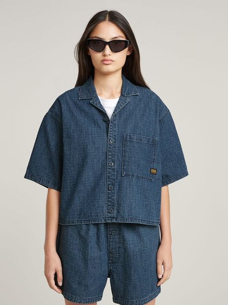 G-Star Koszula dżinsowa w kolorze granatowym rozmiar: XL. Niebieskie koszule damskie G-Star, xl, bez wzorów, z bawełny, retro, bez kołnierzyka, bez ramiączek. Za 165.99 zł.