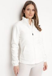 Biała Bluza z Polarem i Kołnierzem oraz Suwakiem Oxerda. Białe bluzy bez kaptura damskie Born2be, l, z polaru. Za 84.99 zł.