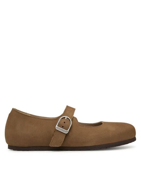 Birkenstock Baleriny Santa Clarita 1032731 Brązowy. Brązowe baleriny damskie Birkenstock, bez wzorów, z nubiku, bez obcasa. Za 629.99 zł.