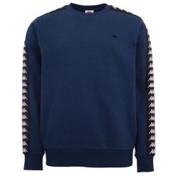 Bluza dresowa sportowa męska Kappa Lasse Sweatshirt. Niebieskie bluzy bez kaptura męskie Kappa, bez wzorów, z dresówki, sportowe, bez kołnierzyka, bez ramiączek. Za 149.99 zł.