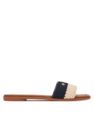Tommy Hilfiger Klapki Flat Mule Crochet FW0FW09513 Granatowy. Niebieskie klapki damskie Tommy Hilfiger, bez wzorów, z materiału, bez obcasa. Za 329.99 zł.
