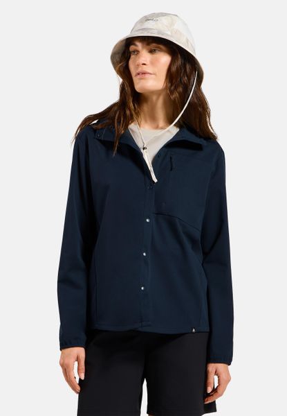 Koszula z długim rękawem damska ODLO Shirt l/s TRANSITION SOFTSHELL. Niebieskie koszule damskie Odlo, l, bez wzorów, z materiału, z kapturem. Za 539.99 zł.