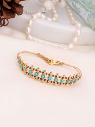 Charlize Pozłacana bransoletka z kamieniami szlachetnymi rozmiar: onesize. Brązowe bransoletki damskie Charlize, pozłacane. Za 135.17 zł.