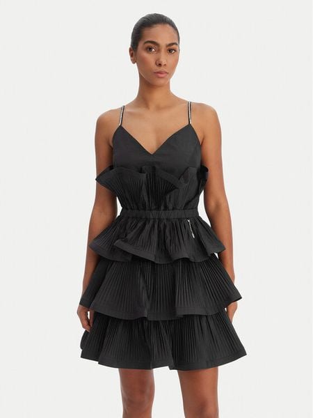 Fracomina Sukienka koktajlowa FQ26SD1007W83101 Czarny Regular Fit. Czarne sukienki damskie Fracomina, m, bez wzorów, z syntetyku, wizytowe, bez kołnierzyka, bez ramiączek. Za 1,189.00 zł.