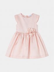 Mayoral Sukienka elegancka 3913 Pomarańczowy Regular Fit. Brązowe sukienki dziewczęce Mayoral, bez wzorów, ze lnu, eleganckie, bez ramiączek. Za 239.99 zł.