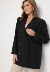Czarna Dwurzędowa Marynarka o Pudełkowym Kroju Nilinne. Czarne marynarki i żakiety damskie Born2be, uniwersalny, bez wzorów, z jeansu, eleganckie. Za 139.99 zł.