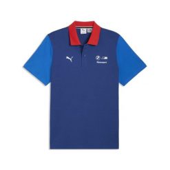 Męska koszulka polo BMW M MOTORSPORT Essentials PUMA. Niebieskie koszulki polo męskie Puma, l, bez wzorów, bez ramiączek. Za 229.00 zł.