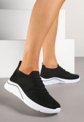 Czarne Buty Sportowe Sneakersy z Siateczki na Ozdobnej Podeszwie Ivelloti. Czarne buty sportowe na co dzień damskie Born2be, bez wzorów, z jeansu. Za 69.99 zł.