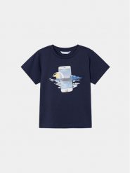 Mayoral T-Shirt 3003 Granatowy Regular Fit. Niebieskie t-shirty chłopięce Mayoral, bez wzorów, z bawełny, bez ramiączek. Za 49.99 zł.