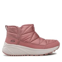 Botki Skechers. Czerwone botki damskie Skechers, bez obcasa, na płaskiej podeszwie, bez zapięcia. Za 319.99 zł.