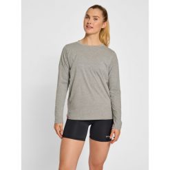 Damska koszulka z długim rękawem Hummel Red Basic. Szare bluzki sportowe damskie HUMMEL, l, z bawełny, bez kołnierzyka, bez ramiączek. Za 154.50 zł.