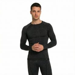 Koszulka termoaktywna męska Risalti Maglia Termica z wełną merino. Szare bielizna termoaktywna męska Aulp, m, z wełny, bez ramiączek, na fitness i siłownię. Za 179.99 zł.